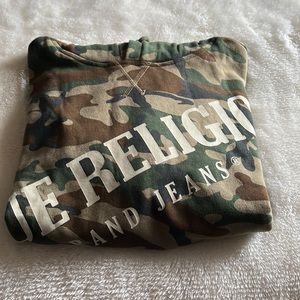 True Religion Camp Logo Crop Hoodie